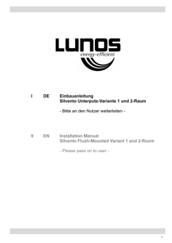 I DE Einbauanleitung Silvento Unterputz-Variante 1 und 2