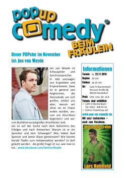 pop up comedy - Frl:Buntenbach