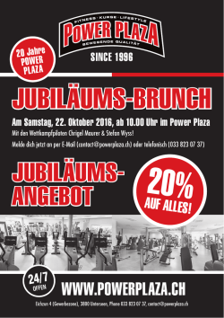 jubil&auml;ums-brunch - Power Plaza Fitnesscenter
