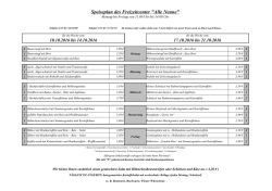 Speiseplan des Freizeitcenter "Alle Neune"