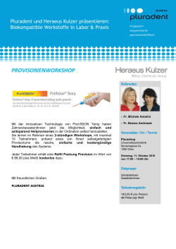 Provisorien Workshop - Pluradent Austria GmbH