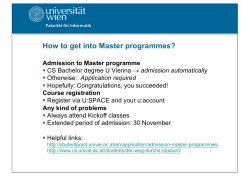 How to get into Master programmes?