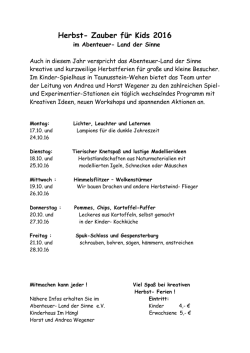 Herbst- Zauber f&uuml;r Kids - Abenteuer-Land-der