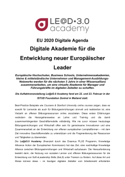 Digitale Akademie für die Entwicklung neuer Europäischer Leader