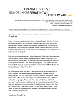 Friedhof - Kirche im WDR