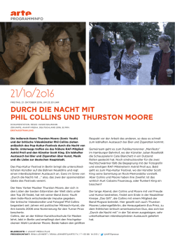 Durch Die Nacht mit Phil colliNs uND thurstoN moore