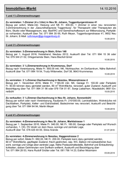 Immobilien-Markt - Gemeinde Nesslau