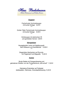 Suppen Vorspeisen Salate - Haus Berkelmann in Fischerhude