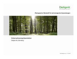 Unternehmenspräsentation - Delignit-AG