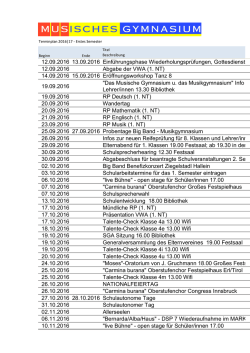 Terminplan 1. Semester - Musisches Gymnasium Salzburg