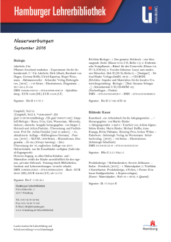 Neuerwerbungen - Landesinstitut für Lehrerbildung und