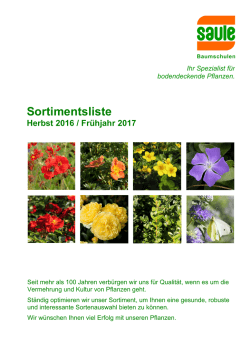 Sortimentsliste Herbst 2016 / Frühjahr 2017 - Saule