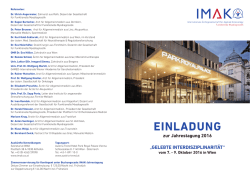 Jahrestagung 2016 7.10.-9.10. Wien