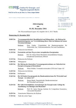 Jahrestagung am 01./02. Dezember 2016