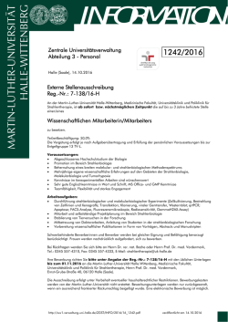 information - Zentrale Universitätsverwaltung - Martin
