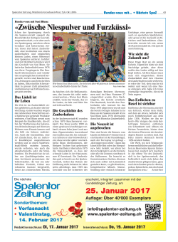 25. Januar 2017 - Spalentor Zeitung