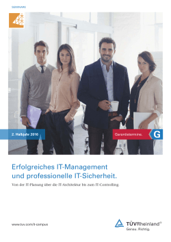 Seminare IT-Management 2. Halbjahr 2016