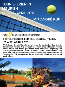 tennisferien in ligurien 17. – 22. april 2017 mit andré ruf