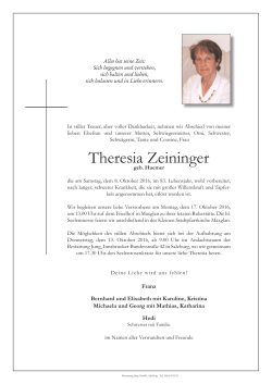 Theresia Zeininger - Bestattung Jung, Salzburg