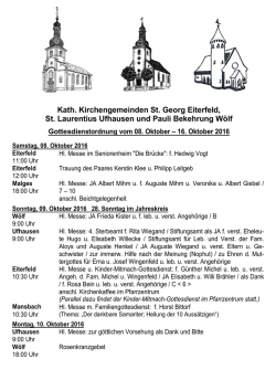 Gottesdienstordnung - Sankt Georg, Eiterfeld