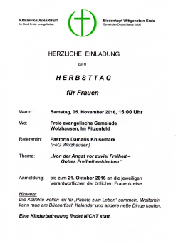 HERBSTTAG f&uuml;r Frauen