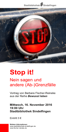Stop it! - Stadtbibliothek Sindelfingen