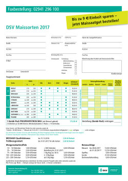 DSV Maissorten 2017 - Deutsche Saatveredelung AG