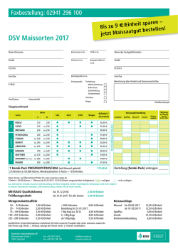DSV Maissorten 2017 - Deutsche Saatveredelung AG