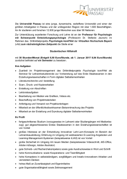 Professur f&uuml;r Psychologie mit Schwerpunkt