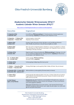 Akademischer Kalender WS 2016/17/Academic Calendar WS 2016/17