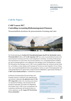 Call for Papers - Hochschule Luzern
