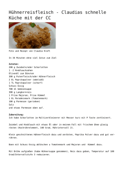 H&uuml;hnerreisfleisch - Claudias schnelle K&uuml;che mit der CC