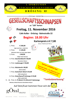 Gesellschaftsschnapsen 11. November 2016 - 1. sussv