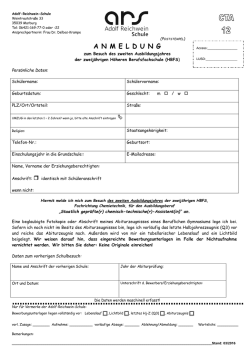 A N M E L D U N G - Adolf-Reichwein