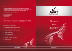 Karriere mit Zukunft! - AVAT Automation GmbH