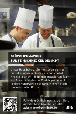 gl&uuml;cklichmacher f&uuml;r feinschmecker gesucht
