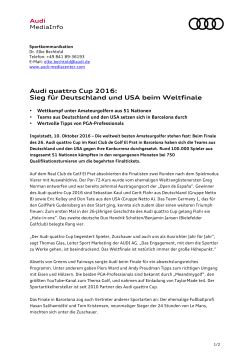 Audi quattro Cup 2016: Sieg für Deutschland und USA beim Weltfinale