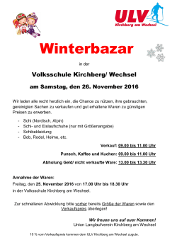 Winterbazar - ULV Kirchberg
