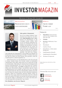 Investor Magazin Ausgabe 184