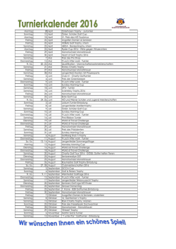 Turnierkalender 2016
