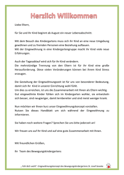 Handout f&uuml;r die Eingew&ouml;hnungszeit