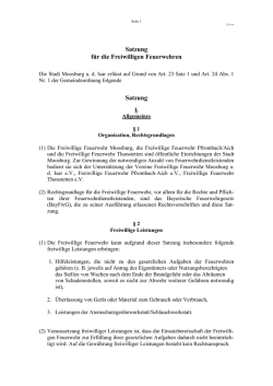 Satzung - f&uuml;r die Freiwilligen Feuerwehren