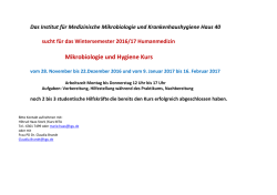 HiWi-Suche Mikrobiologie