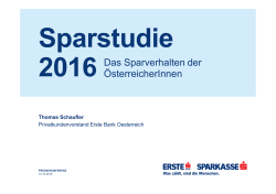 2016 Das Sparverhalten der ÖsterreicherInnen