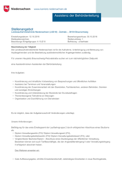 Stellenangebot Assistenz der Behördenleitung