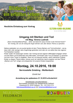 Einladung zum Vortrag - Stadtgemeinde Feldbach
