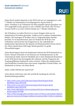 Julian Brock studiert Spanisch an der RUB und war am