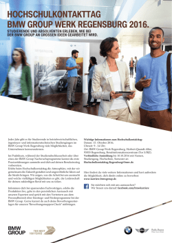 hochschulkontakttag bmw group werk regensburg 2016.