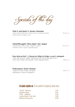 Specials of the day