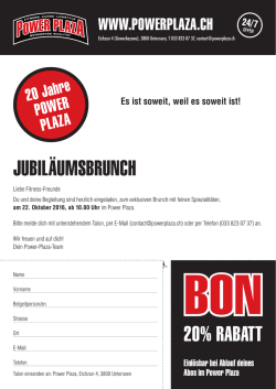 jubil&auml;umsbrunch - Power Plaza Fitnesscenter